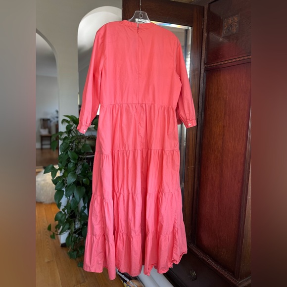 Gap Cotton Tiered Maxi Dress. EUC. Size Large Petite. Coral color. - Picture 5 of 7